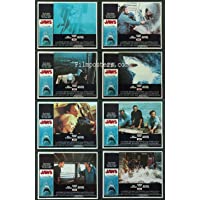 JAWS SPIELBERG SHARK HORROR 1975 ORIGINAL LOBBY CARD SET OF 8 MOVIE POSTER 11X14 NM