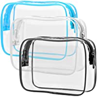 Clear Toiletry Bag, Packism 3 Pack TSA Approved Toiletry Bag Quart Size Bag, Travel Makeup Cosmetic Bag for Women Men…