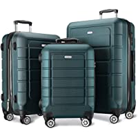 SHOWKOO Luggage Sets Expandable Suitcase Double Wheels TSA Lock (ArmyGreen)