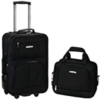 Rockland Fashion Softside Upright Luggage Set, Black, 2-Piece (14/19)