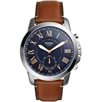 Fossil Men's Grant Stainless Steel and Leather Hybrid Smartwatch with Activity Tracking and Smartphone Notifications