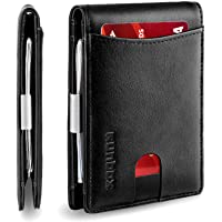 RUNBOX Slim Money Clip Wallet for Men Leather Bifold RFID Blocking Front Pocket Large Capacity with Gift Box