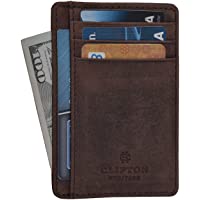 Carbon Fiber Wallet, ARW Metal Money Clip Wallet, RFID Blocking Minimalist Wallet for Men Aluminum Slim Cash Credit Card…