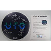 Signed Ufo Autographed Custom 12" Evans Drumhead All 5 Psa Dna Loa # AH87756