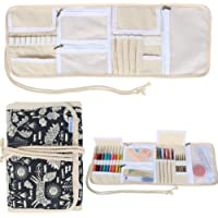 YARWO Knitting Needles Case (up to 10.6"), Crochet Hooks Organizer with Double Handle for Circular Knitting Needles and…