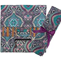 YARWO Crochet Hook Case, Travel Organizer Bag for Crochet Hooks, Aluminum Crochet Hooks, and Crochet Supplies, Black