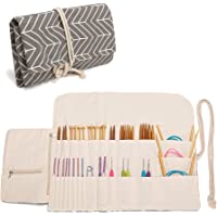 Teamoy Knitting Needles Holder Case(up to 11 Inches), Rolling Organizer for Straight and Circular Knitting Needles…