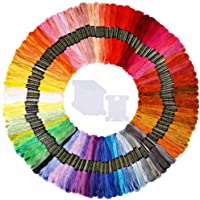 Caydo 100 Skeins Embroidery Floss, Friendship Bracelets String with 12 Pieces Floss Bobbins