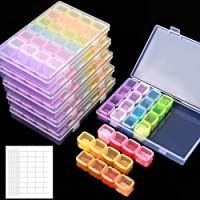 SGHUO 168 Slots 6 Pack 28 Grids Diamond Painting Boxes Diamond Embroidery Storage Cases Accessories Tool Boxes with…