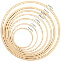 Caydo 7 Pieces 7 Sizes Embroidery Hoops Set 4 inch to 12 inch Bamboo Circle Cross Stitch Hoop Rings for Craft Sewing and…