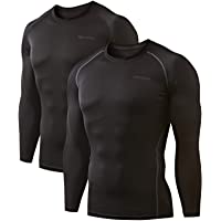 DEVOPS 2 Pack Men's Thermal Long Sleeve Compression Shirts