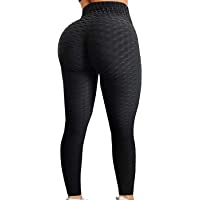 A AGROSTE Women's High Waist Yoga Pants Tummy Control Workout Ruched Butt Lifting Stretchy Leggings Textured Booty…