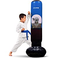 Inflatable Kids Punching Bag – Free Standing Ninja Boxing Bag for Immediate Bounce-Back for Practicing Karate, Taekwondo…