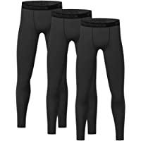 3 Pack Youth Boys' Compression Leggings Tights Athletic Pants Sports Base Layer for Kids Cold Gear