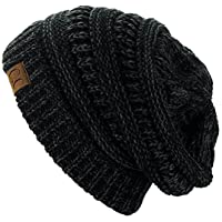 C.C Trendy Warm Chunky Soft Stretch Cable Knit Beanie Skully