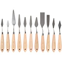 CONDA 11 Piece Stainless Steel Spatula Palette Knife Professional Palette Knife Painting Wood Handle