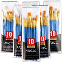 Acrylic Paint Brush Set, 6 Packs / 60 pcs Nylon Hair Brushes for All Purpose Oil Watercolor Painting Artist Professional…