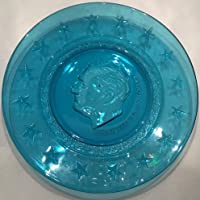Vintage Presidential FDR Franklin Delano Roosevelt Wheaton Blue Glass Plate