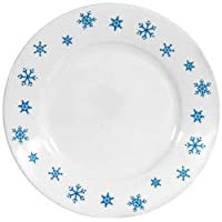 Corelle Blue Snowflakes 10 3/4" Set of 4 Plates Discontinued 2007-2008