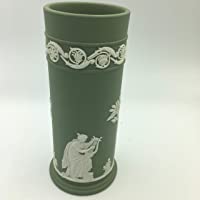 Wedgwood Green Jasperware 6 1/2" Cylindrical Spill Vase