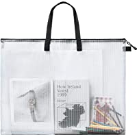 Art Portfolio Bag Poster Storage Bag Board Holder with Handle and Zipper 19 x 24 Inch Organizer Transparent Bag for…
