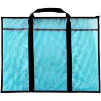 Art Mesh Vinyl Storage Bag with Handle and Zipper, Waterproof Art Supply Storage Transparent Bag for Large Posters…