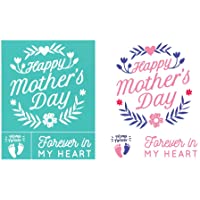Focal20 DIY Self-Adhesive Silk Screen Printing Stencil Happy Mother's Day Mesh Transfers for Blackboard Decoration T…