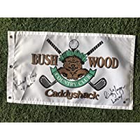 Cindy Morgan & Michael O'Keefe Signed 12"x 21" Caddyshack Gopher Logo Bushwood Flag Inscribed"Lacey" &"Noonan" (Fanatics…
