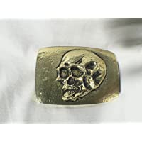 Tomb Raider Skull Belt Buckle, Solid Metal, Gold, Great for Costumes!