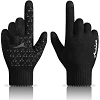 Achiou Winter Gloves for Men Women, Touch Screen Texting Warm Gloves with Thermal Soft Knit Lining,Elastic Cuff 3 Size…