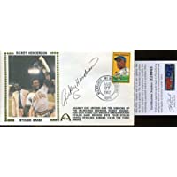 Rickey Henderson Signed Psa/dna Fdc 1982 Authenticated Autograph - MLB Cut Signatures