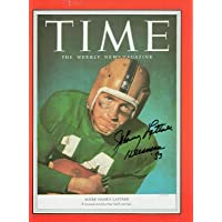 JOHNNY LATTNER HAND SIGNED 8x11 PHOTO+COA NOTRE DAME HEISMAN TIME MAGAZINE - Autographed College Magazines