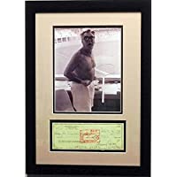Chicago Cubs Harry Caray Signed Cancelled Check with Photo (Framed)