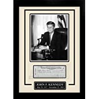 John F Kennedy JFK Facsimile Sign Autograph Personal Check Framed 8x10 Display