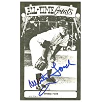 Autograph Warehouse 61868 Whitey Ford Autographed Postcard 1973 Tcma All Time Greats New York Yankees 67 5X7