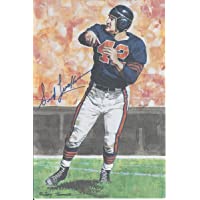 Sid Luckman Autographed Goal Line Art Card Chicago Bears Hall of Fame inductee 1965