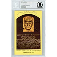 Joe McCarthy Autographed HOF Plaque Postcard New York Yankees Beckett BAS #10983230