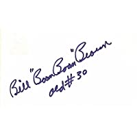 Bill"Boom Boom" Brown Signed - Autographed Washington Minnesota Vikings 3x5 inch Index Card - Vikings Ring of Honor
