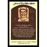 James"Cool Papa" Bell Autographed HOF Plaque Postcard Negro Leagues SKU #177143