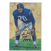 Autographed Sam Huff New York Giants Goal Line Art Card