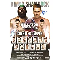 Ken Shamrock & Michael Chandler Signed 11x17 Bellator 138 Kimbo Slice Poster UFC - Autographed UFC Event Poster