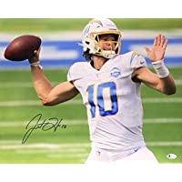 Los Angeles Chargers Justin Herbert Signed Autograph '1st TD Pass' 16x20 Photo Beckett BAS W COA
