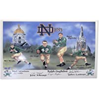 1953 Notre Dame Fighting Irish 13X19 Lithograph Signed by 4 Players: Neil Worden, Joe Heap, Johnny Lattner & Ralph…