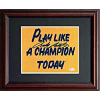Rudy Ruettiger JSA Signed 8x10 Framed Notre Dame Play Like a Champion Today Football Sign