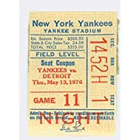1976 New York Yankees Ticket Stub vs Detroit Tigers Staub HR #200, Chamblis HR #30 - May 13, 1976 [Reverse 1/2 obscured…