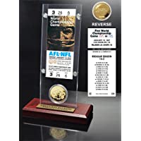 NFL Green Bay Packers Super Bowl 1 Ticket & Game Coin Collection, 12" x 2" x 5", Black