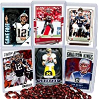 Tom Brady Football Card Bundle, Set of 6 Assorted Tampa Bay Buccaneers New England Patriots and Michigan Wolverines…