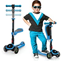Kick Scooters for Kids Ages 3-5 (Suitable for 2-12 Year Old) Adjustable Height Foldable Scooter Removable Seat, 3 LED…