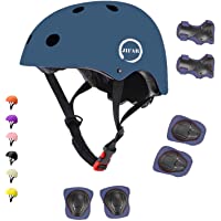JIFAR Skateboard Bike Helmet CPSC Certified with Knee Pads Elbow Pads Wrist Guards,Adjustable Helmet for Toddler Kids…