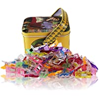 MumCraft Multipurpose Sewing Clips with Tin Box Package, Assorted Colors, Pack of 100
